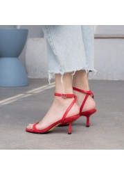Cool Sept Women's 33-42 Genuine Leather Buckle Stiletto High Heel Summer Shoes Party Dress Shoes