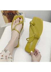 Women Summer Slippers Female Outdoor Fashion Flat Slides Euro and American Tide Rubber Soled Ladies Non-slip Slippers Selling