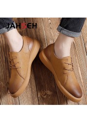 Men Casual Oxfords Genuine Leather Moccasins Lace Up Men Business Shoes Breathable Fashion Brand Walking Shoes Size 38~47