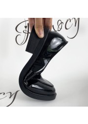 Rimocy Patent Leather Loafers Women 2022 Spring Slip On Thick Heel Casual Shoes Classic Black Soft Bottom Office Lady Shoes