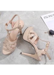 Brand NEW 2022 women platform sandals shoes woman 13.5/10.5cm high heel shoes lady sexy party wedding women sandals