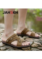 Hot Sale Summer Sandals Men Leather Classic Roman Sandals Soft Slippers Moccasins Outdoor Beach Shoes Men Sandals Size38~46