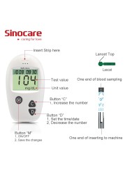 Sannuo Sinocare Blood Glucose Meter Safe-Accu Glucometer Medical Devices Diabetes Tester Blood Sugar Test Strips