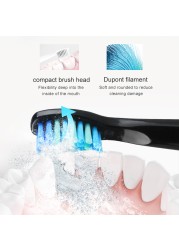 Seago Electric Toothbrush Rechargeable Sonic Vibrate 4 Clean Modes Brushes Waterproof Soft Bristle Portable Adult Timer Brush