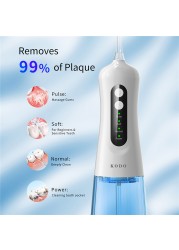 KUDO Oral Irrigator Dental Water Flosser USB Rechargeable Portable Dental Water Jet 300ml Dental Irrigator Floss