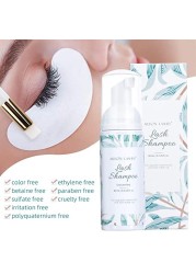 60ml Eyelash Extensions Shampoo Brush Kit Eyelash Extension Glue Eye Lash Cleaning Foam Pump Design No Stimulation Clean Makeup