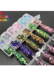 TCT-565 Shinning Chameleon Chunky Nail Glitter Decoration Arte de uñas With Purpurina Groisa Manicure Crafts Festival Accessories