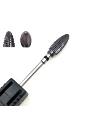 HYTOOS 1pc Tungsten Carbide Nail Drill Bit 3/32" Manicure Cutters Black Titanium Burr Nail Drill Accessories Nail Grinding Tools