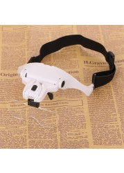 5 Lens Adjustable Headband Magnifying Glass Magnifier With LED Light Magnifying Light Glasses For False Lashes Eyelash Extension