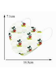 Disney Mickey Kids KN95 Face Mask 4 Layers Dust-proof Respirator Reusable Boys Girls 4-12 Years FFP2 Mouth Mascarilla