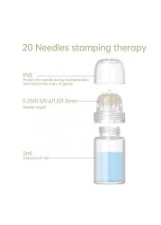 Newest Design Reusable Hydra Stamp 20 Pin Gold Titanium Needle Skin Care Anti Aging Whitening Bottle Roller Hydra Needle