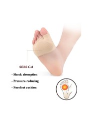 1 Pair Soft Metatarsal Pad Metatarsal Sleeve for Frontal Metatarsalgia, Morton's Neuroma, Plantar Warts, Corns Sesamoiditis