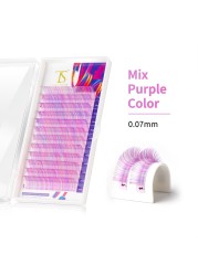 NEWCOME 12 Lines Ombre Multi Colored Eyelash Extension Soft Natural Beauty Silk False Lashes Mink Makeup Graft Cilios