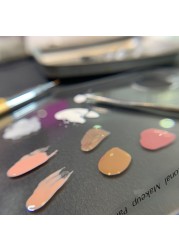 1 Set Acrylic Transparent Makeup Kit Gel Polish Watercolor Oil Painting Mixer With Spatula Nail Art Salon Tools Maicure