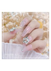 10pcs/lot 3D Nail Art Love Hearts Flowers Shapes AB Side Rhinestones Nail Tips Decorations