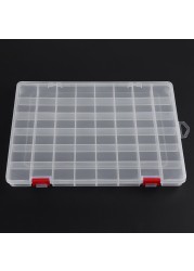 Rectangle Plastic Organizer 48 Compartment Storage Box Adjustable Pill Container Rings Jewelry Box Home Organizer