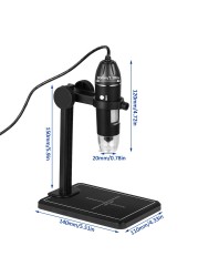 1600X مجهر رقمي 3 في 1 USB مجهر الكتروني لحام مع 8 المصابيح كاميرا زووم المكبر للكمبيوتر ماك أندرويد