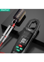 Mastfuyi Digital Clamp Meter Large Screen Multimeter 9999 Counts AC Voltage Current Capacitance Auto Error Correction Gear