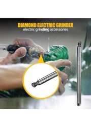 30pcs Shank Diamond Grinding Burr Needle Point Engraving Carving Polishing Glass Jade Stone Drill Bit Set Rotary Tool