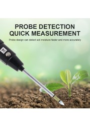 2 in 1 Soil PH Meter & Moisture Meter 295mm Long Soil pH Moisture Meter Tester Hydroponics Analyzer No Battery Needed