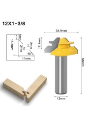 1pc Tungsten Carbide 45 Degree Lock Miter Router Bit 12mm Woodworking Tenon Milling Cutter Drill Tool Set Milling for Wood