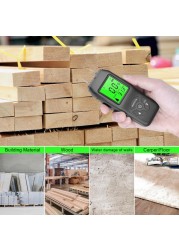 Professional Two Pins Digital Wood Moisture Meter 2-70% Leaf Timber Moisture Portable Tool LCD Display Timber Moisture Detector