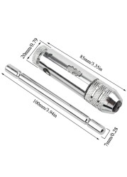 M3-M8 Lengthen Reversible T Handle Ratchet Tap Taps Wrenches Wire Tapping Wrench Silver Adjustable Holder Tool