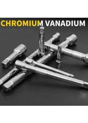 1/4 3/8 1/2 CRV Socket Ratchet Wrench Extension Bar 50/75/100/125/150/250mm Long Bar Steering Sleeve Connecting Rod Accessories