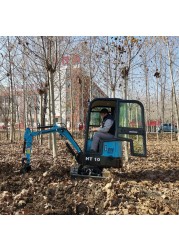 Factory direct sale mini digging machine mini excavator 1 ton with closed cabin