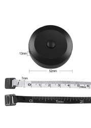 1.5M/60Inch Black Tape Mini Automatic Flexible Sewing Tape Measuring Tape Double Side Retractable Body Tailor Tape Tool