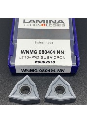 10 قطعة LAMINA WNMG 080404 NN LT10-PVD شفرة من الكربيد آلة خرط تعمل بالتحكم الرقمي بواسطة الحاسوب القاطع رئيس WNMG 080408 NN LT10-PVD أداة WNMG080404