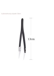 Great 1pc high quality ceramic tipped stainless steel tweezers fine pointed tip heat resistant