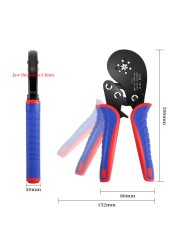 Tubular Terminal Crimping Tool Crimping Pliers HSC8 6-4A/6-6A/16-6 (Max 0.08-16mm²) Electric Small Wire Ferrule Clamp Kit