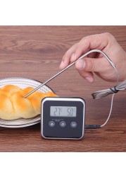 Electronic digital thermometer for BBQ, BBQ, meat, water, cooking oil, kitchen temperature alarm, cooking timer