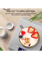 Kitchen Scale Stainless Steel Food Scale Diet Postal Balance Measure LCD Precision USB Charging Electronic Scale