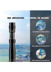 10-300x40mm Monocular Telescope Professional Bak4 Lens HD Metal Lll Night Vision Monocular Telescope for Hunting Tourism Camping