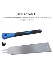 Japanese Hand Saw Stainless Steel Pull Saw Double Edge Flush Cutting Saw with 3 Sides Milling Teeth Handheld Cross Cutting Saw