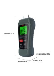 New MT-18 Gray 0-99.9% Two Pins Digital Moisture Meter Wood Paper Moisture Tester Wall Hygrometer Timber Moisture Detector