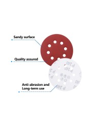 XCAN Sanding Discs 5 Inch (125mm) Round Shape Buffing Paper 80-3000 Grit 8 Hole Sander Polishing Pad Abrasive Sanding Paper