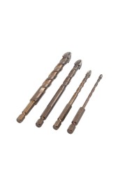 Justing Lau 7pcs/set Cross Hex Tile Bits Cup Ceramic Concrete Hole Opener Alloy Triangle Drill Size 3/4/5/6/8/10/12mm