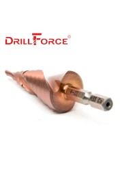 Drillforce M35 5% الكوبالت خطوة مثقاب الخشب HSSCO مخروط أداة معدنية ثقب القاطع 3-12/3-14/4-12/4-20/4-22/4-25/4-32/5-21/5-27/6-24 مللي متر