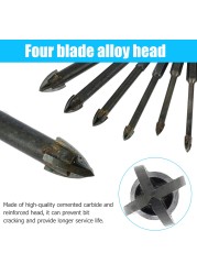 7pcs Triangle Drill Bit Set for Ceramic Cup Concrete Carbide Hole Opener Brick Alloy Steel Triangle Bit Tool 3/4/5/6/8/10/12mm