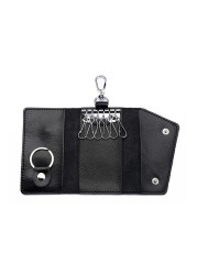 New Key Card Holder Wallet Genuine Leather Unisex Solid Key Wallet Organizer Bag Car Housekeeper Purse Card Holder