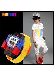 SKMEI 1095 Children's Wristwatch Kids Boy Detachable Digital Watch Robot Deformation Toy