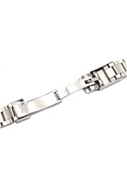 CARLYWET 20 21mm Silver Middle Polished 316L Solid Stainless Steel Watch Band Strap Belt Bracelets for GMT Submarines