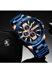 CURREN Luxury Military Waterproof Sport Stainless Steel Men's Watch Fashion Business Quartz Watch for Men relogio masculino