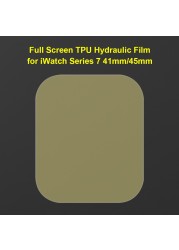 Full Screen Protective Film For Apple Watch 7 41mm 45mm Scratch Screen Film Hydraulic Tempered Protective Watch Accessories