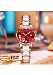 Luxury Women Watch Ceramic Strap Ladies Watch Japanese Movement Diamond Note Woman Wristwatch Gift for Wife Montre Femme