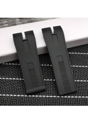 26.5 Black Nature Rubber Silicone Watchband Watch Strap Band for Roger Dubuis for EasyDiver Series 46mm Dial with Logo