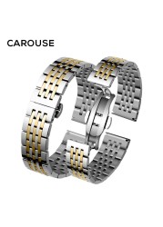 Guzzle Stainless Steel Metal Watchband Bracelet 12mm 14mm 16mm 18mm 20mm 22mm Watch Band Wrist Strap Black Silver Rose Gold